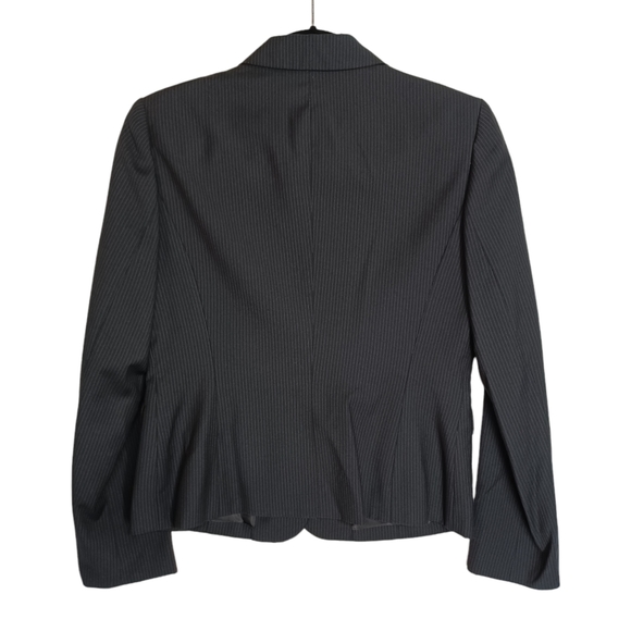 NINE WEST SUIT Black White Thin Pinstripe Print Button Blazer Trouser Set 4P - Picture 4 of 15